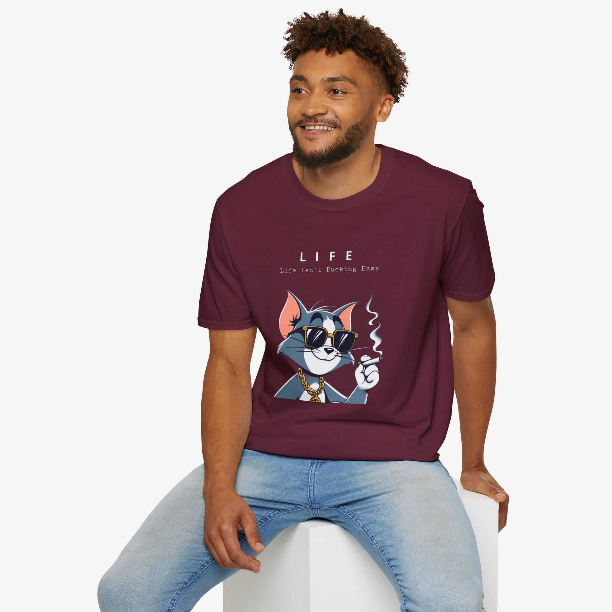 Life Isn't Easy Cat Unisex Softstyle T-Shirt