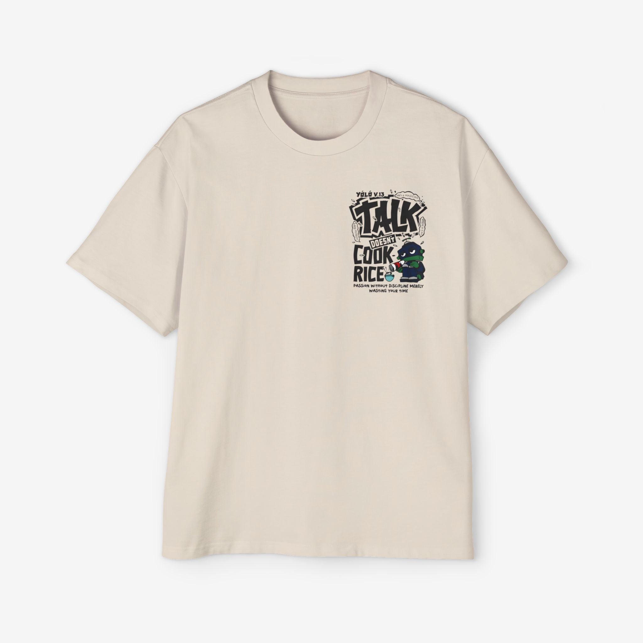Oversized Graphic Tee - Yolo Talk, Chill Vibes