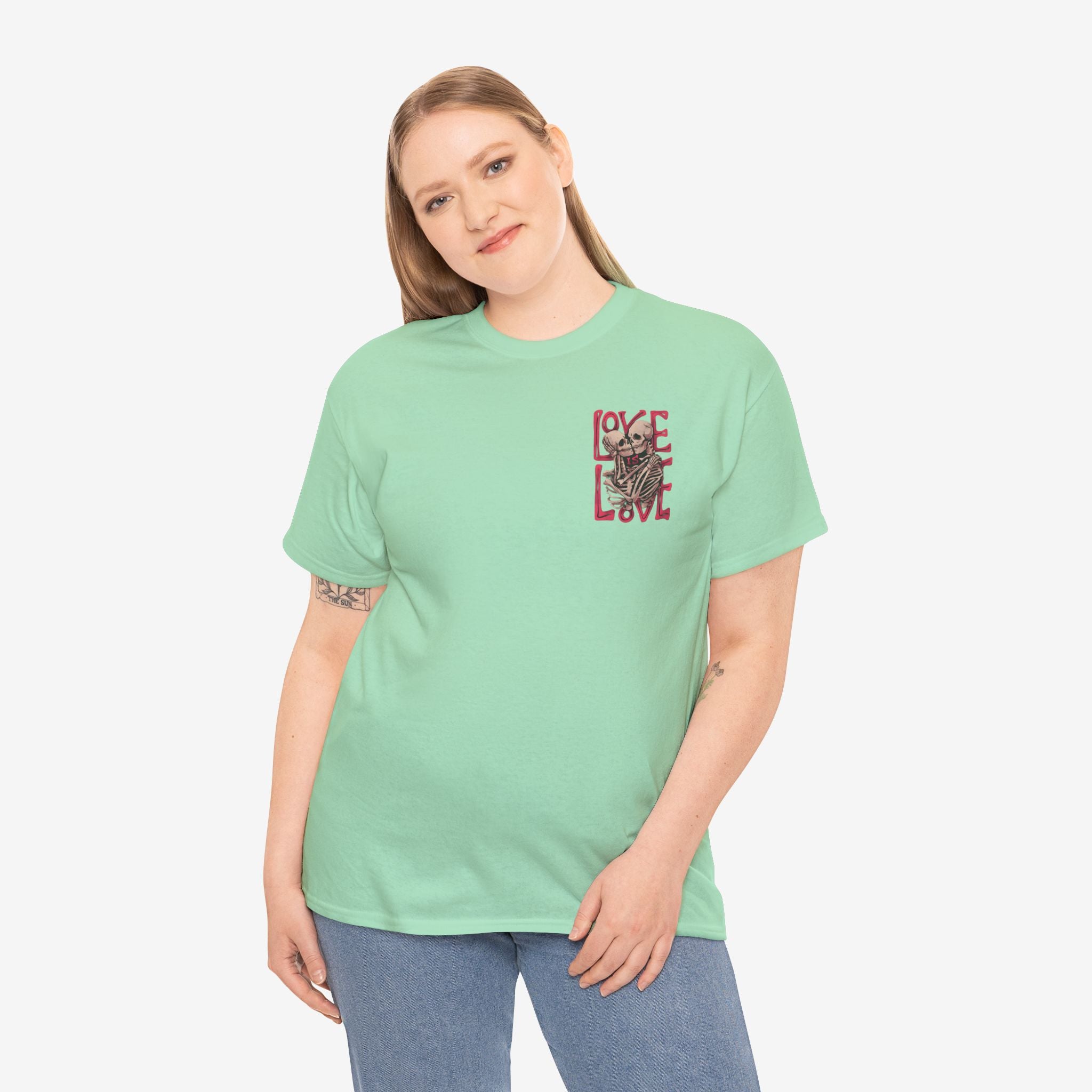 Skeleton Love Unisex Heavy Cotton Tee - Embrace Diversity and Celebrate Love