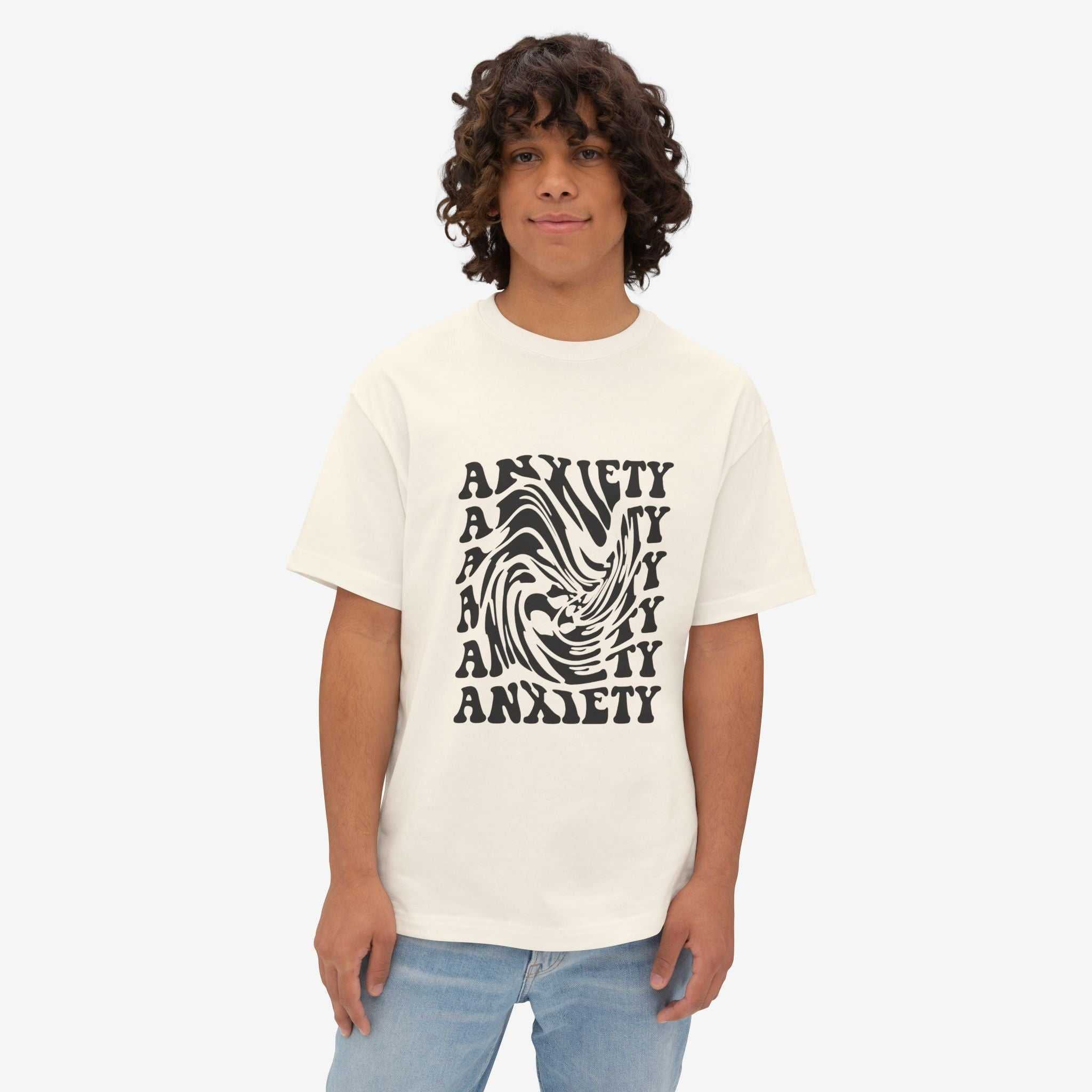 Unisex Oversized Tee - 'Anxiety' Graphic Shirt for Comfort and Expression