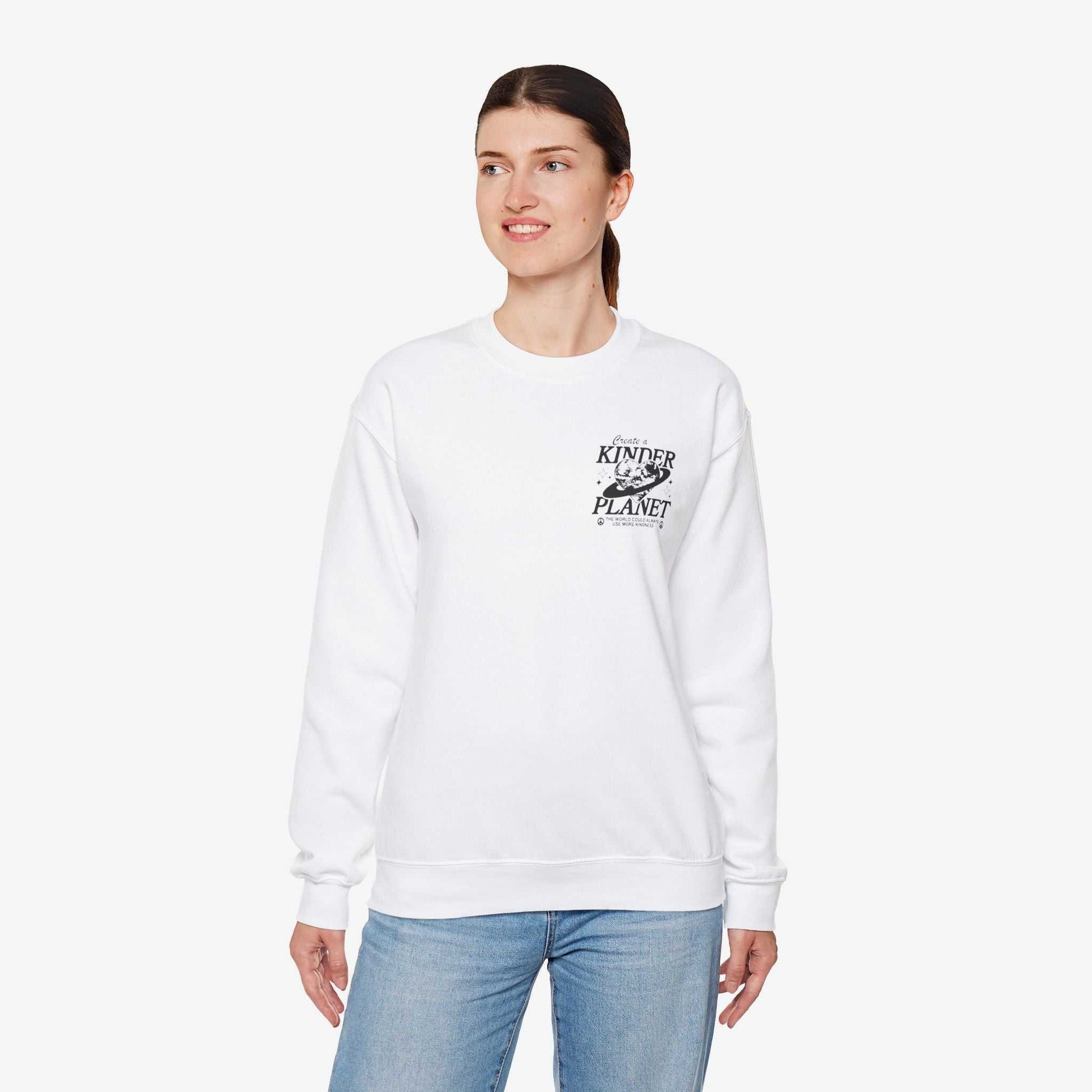 Create a Kinder Planet Sweatshirt - Unisex Crewneck for Comfort and Kindness
