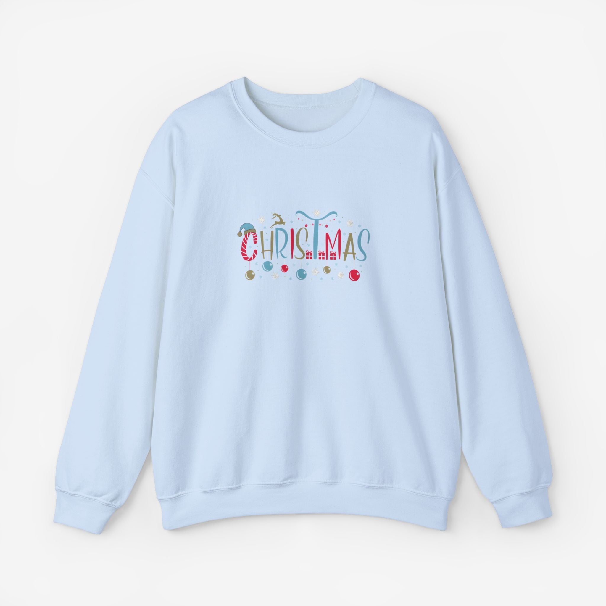 Christmas Crewneck Sweatshirt Light Blue S 