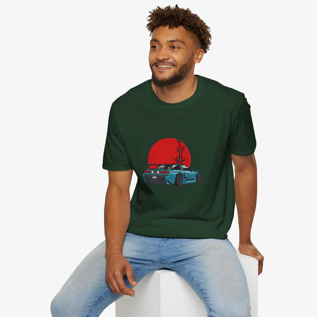 Retro Car Graphic Unisex T-Shirt - Vintage Sunset Design