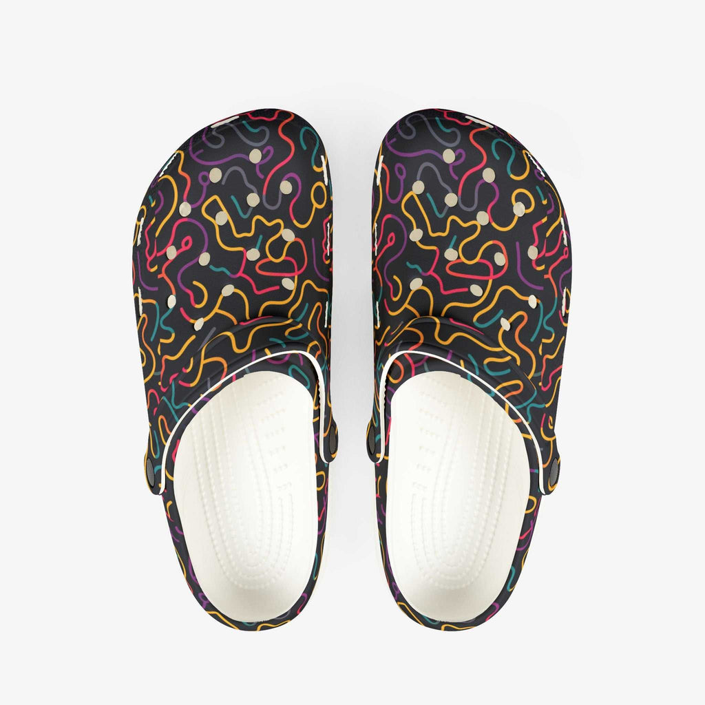 Color lines Print clogs