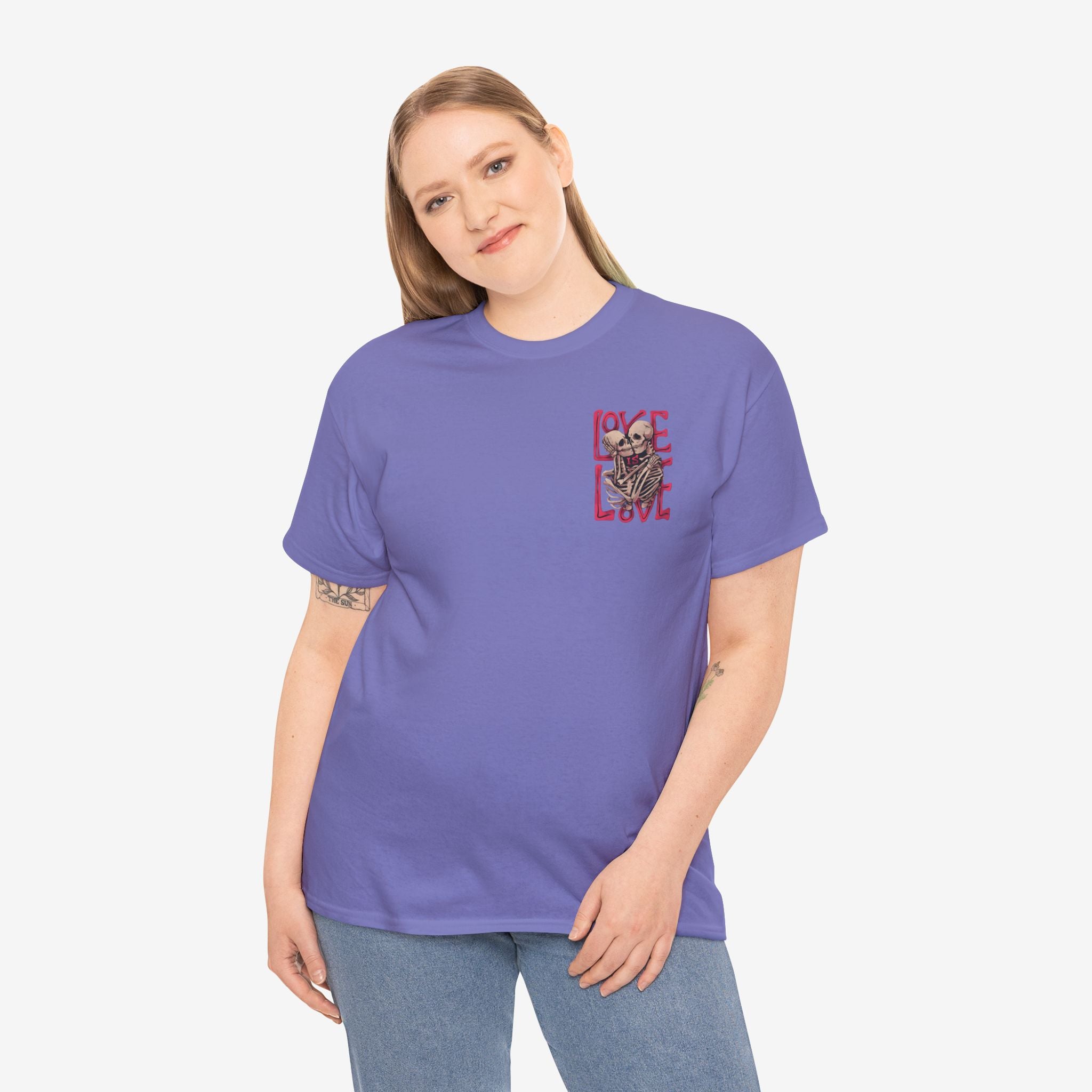 Skeleton Love Unisex Heavy Cotton Tee - Embrace Diversity and Celebrate Love