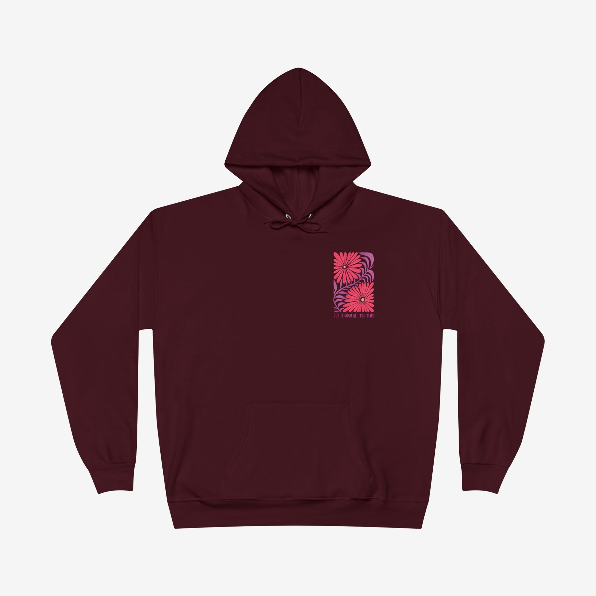 Eco-Friendly Floral God is Good Hoodie - Unisex Pullover Sweatshirt