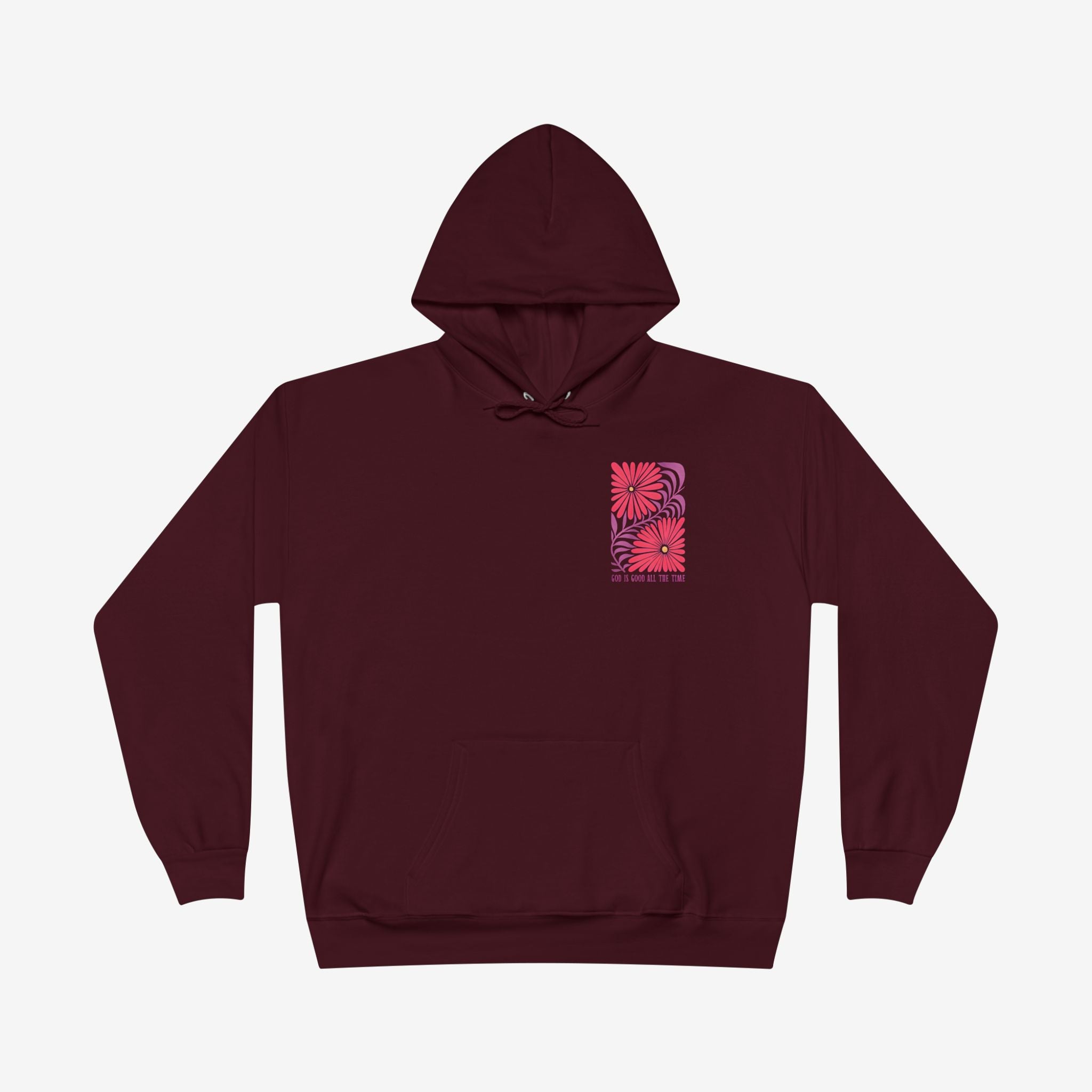 Eco-Friendly Floral God is Good Hoodie - Unisex Pullover Sweatshirt