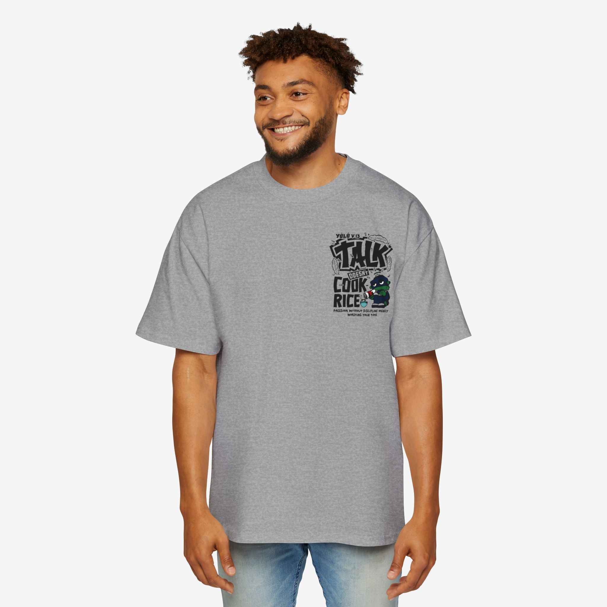 Oversized Graphic Tee - Yolo Talk, Chill Vibes