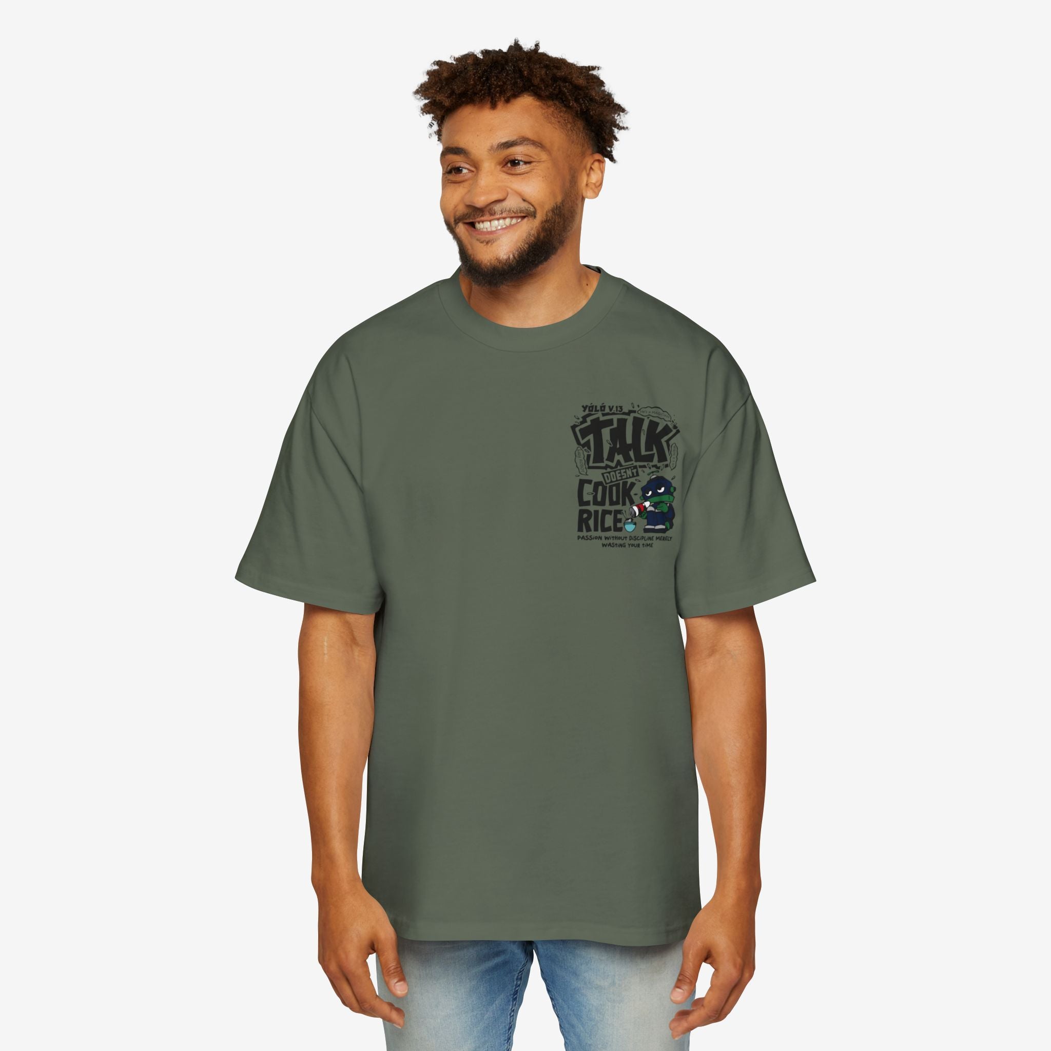 Oversized Graphic Tee - Yolo Talk, Chill Vibes