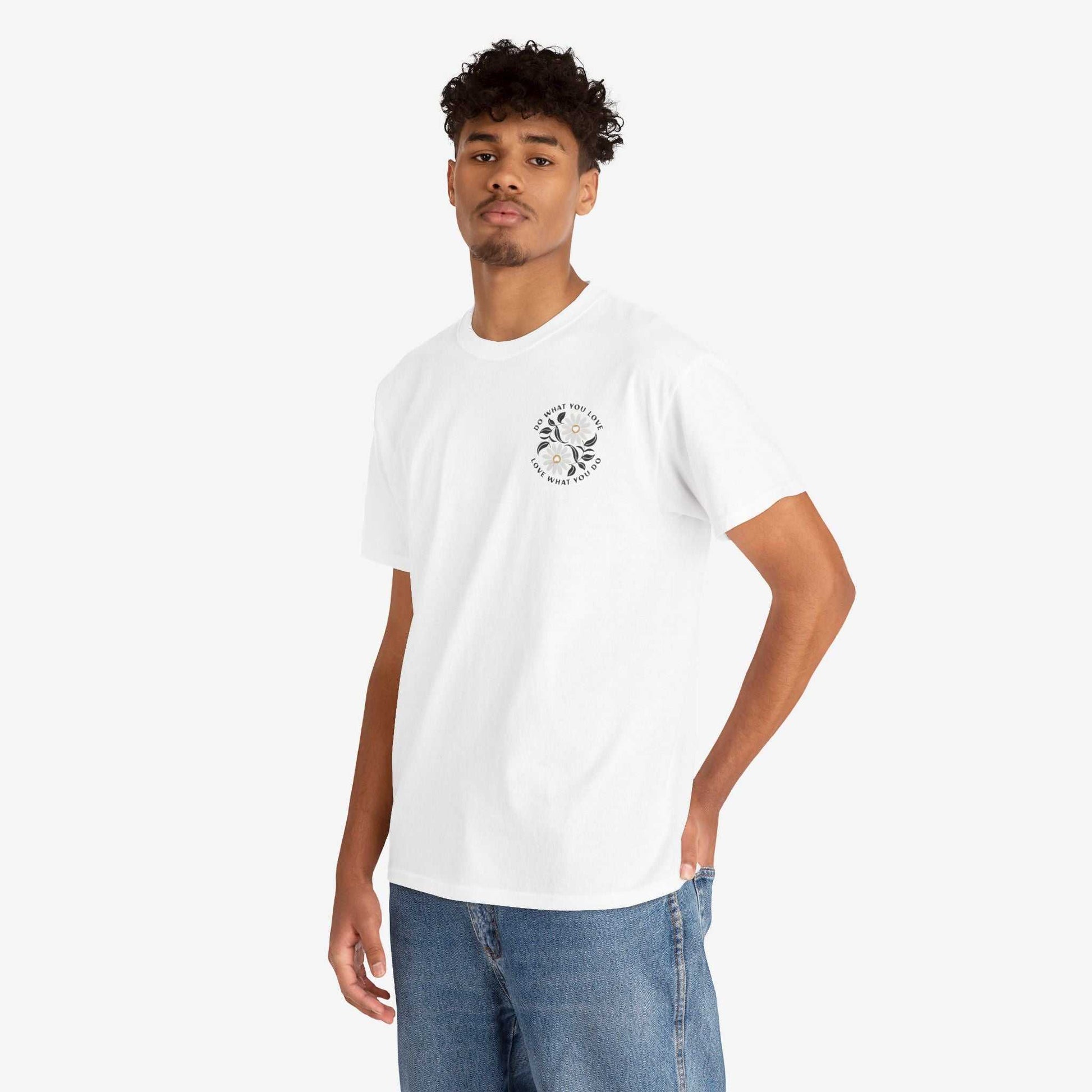 Motivational Unisex Heavy Cotton Tee - "Do What You Love, Love What You Do"