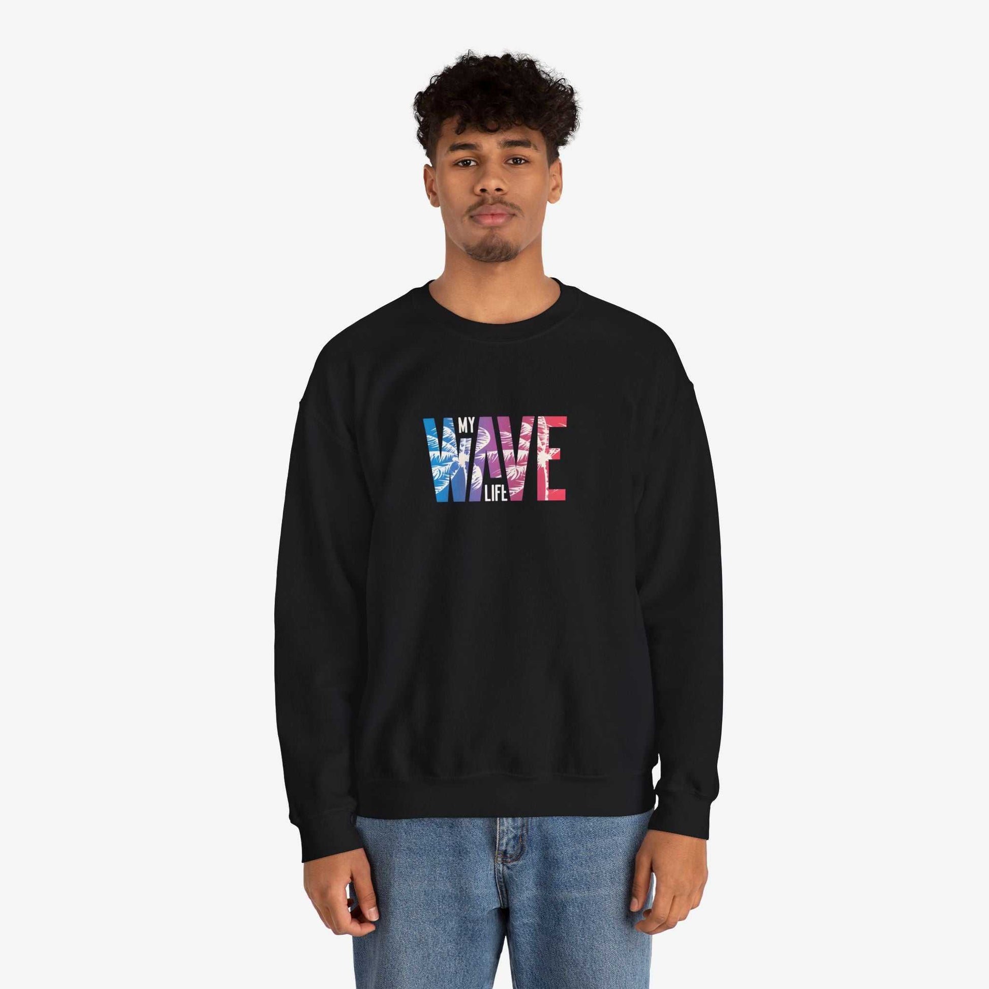Unisex Heavy Blend™ Wave Sweatshirt - Cozy Ocean Vibe Apparel for Beach Lovers