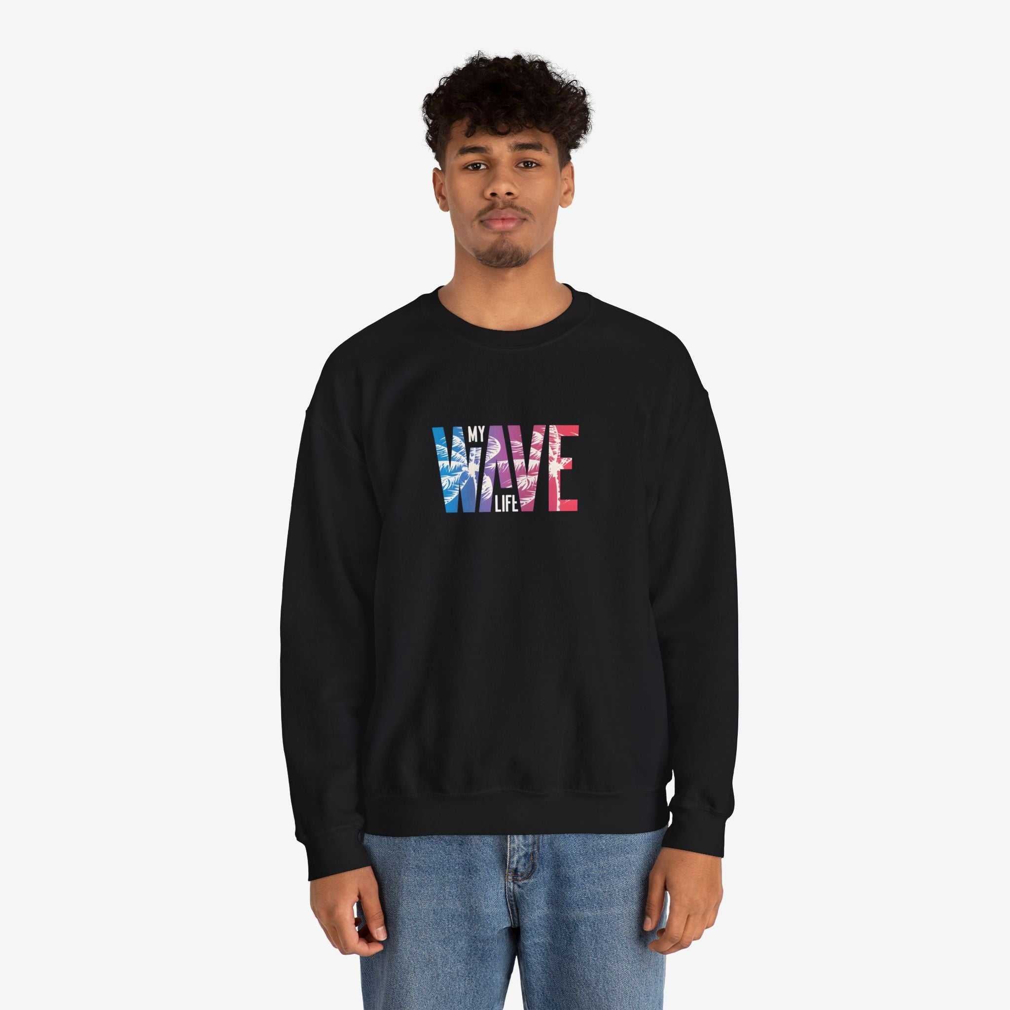 Unisex Heavy Blend™ Wave Sweatshirt - Cozy Ocean Vibe Apparel for Beach Lovers