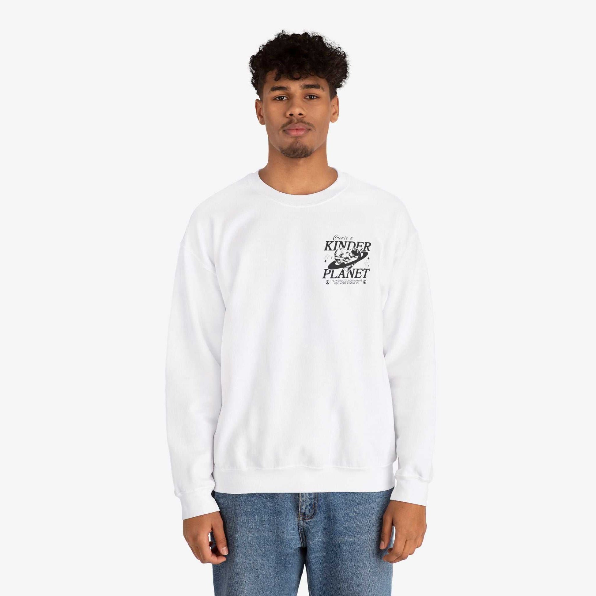 Create a Kinder Planet Sweatshirt - Unisex Crewneck for Comfort and Kindness