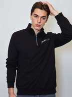 Half-Zip Rolled Edge Fleece Sweatshirt