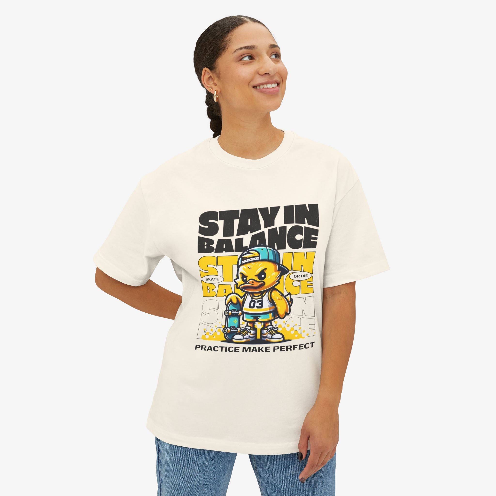 Stay in Balance Graphic Oversized Tee