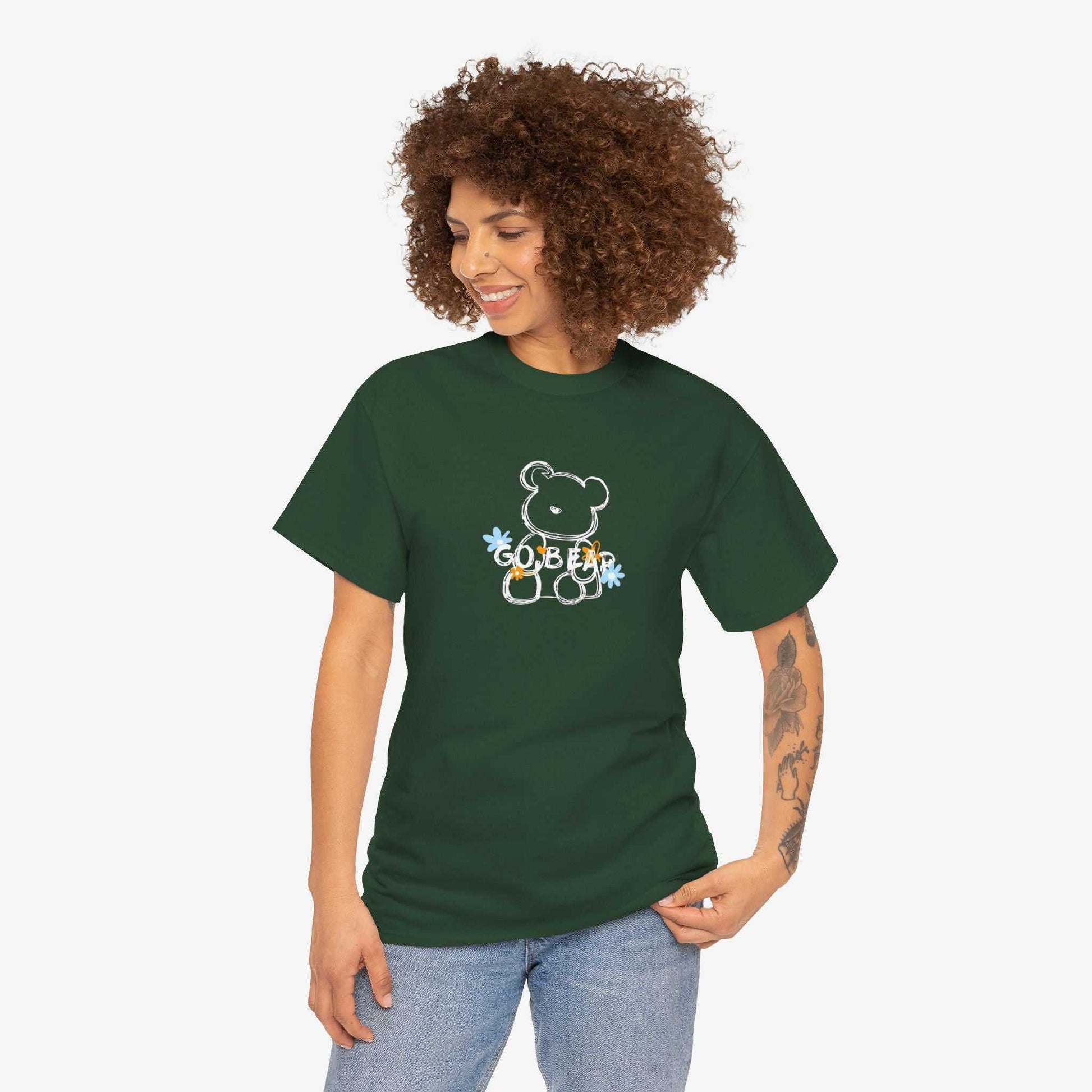 Cute Teddy Bear Graphic Unisex Heavy Cotton Tee