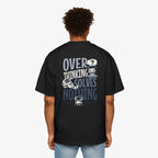 Men's Heavy Oversized Tee - "Overthinking Solves Nothing" Graphic Shirt
