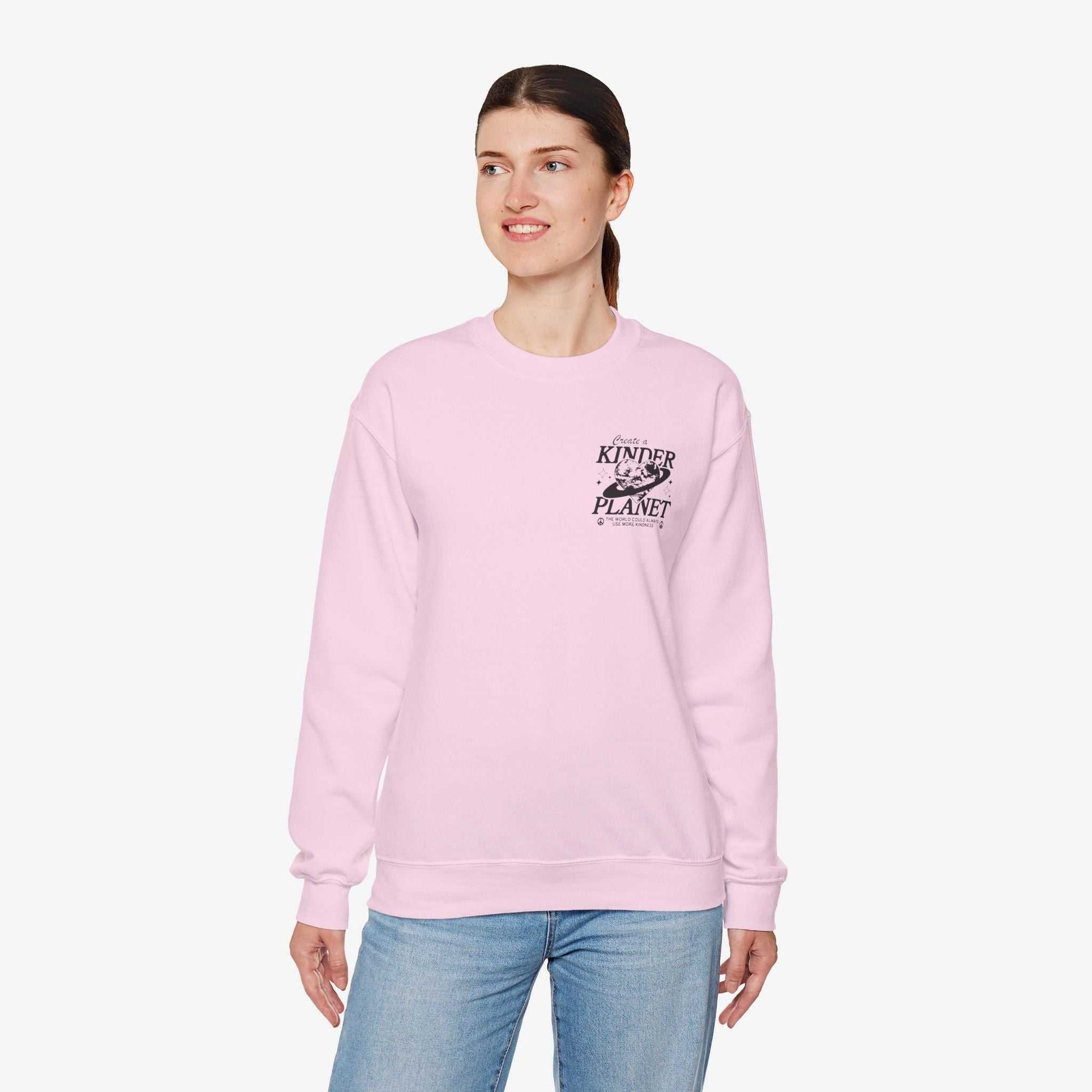 Create a Kinder Planet Sweatshirt - Unisex Crewneck for Comfort and Kindness