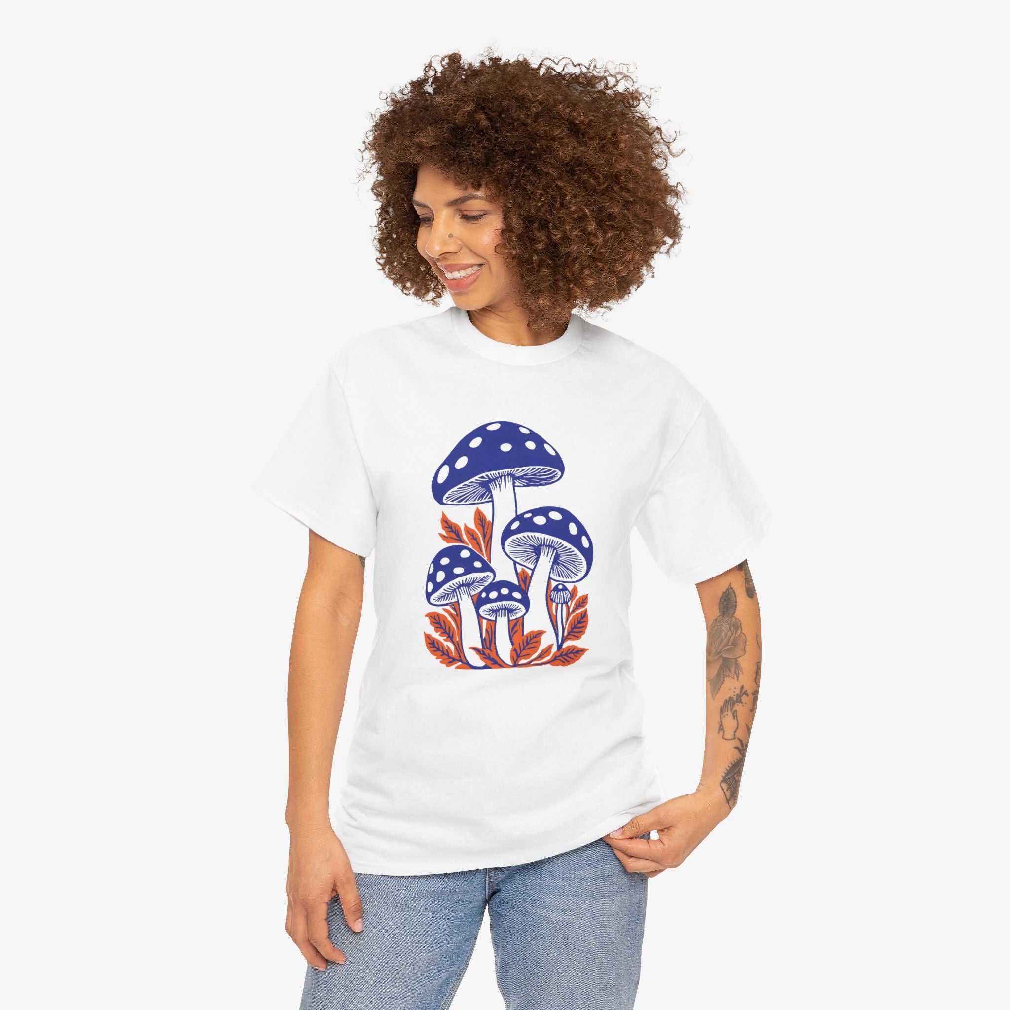 Whimsical Mushroom Unisex Heavy Cotton Tee