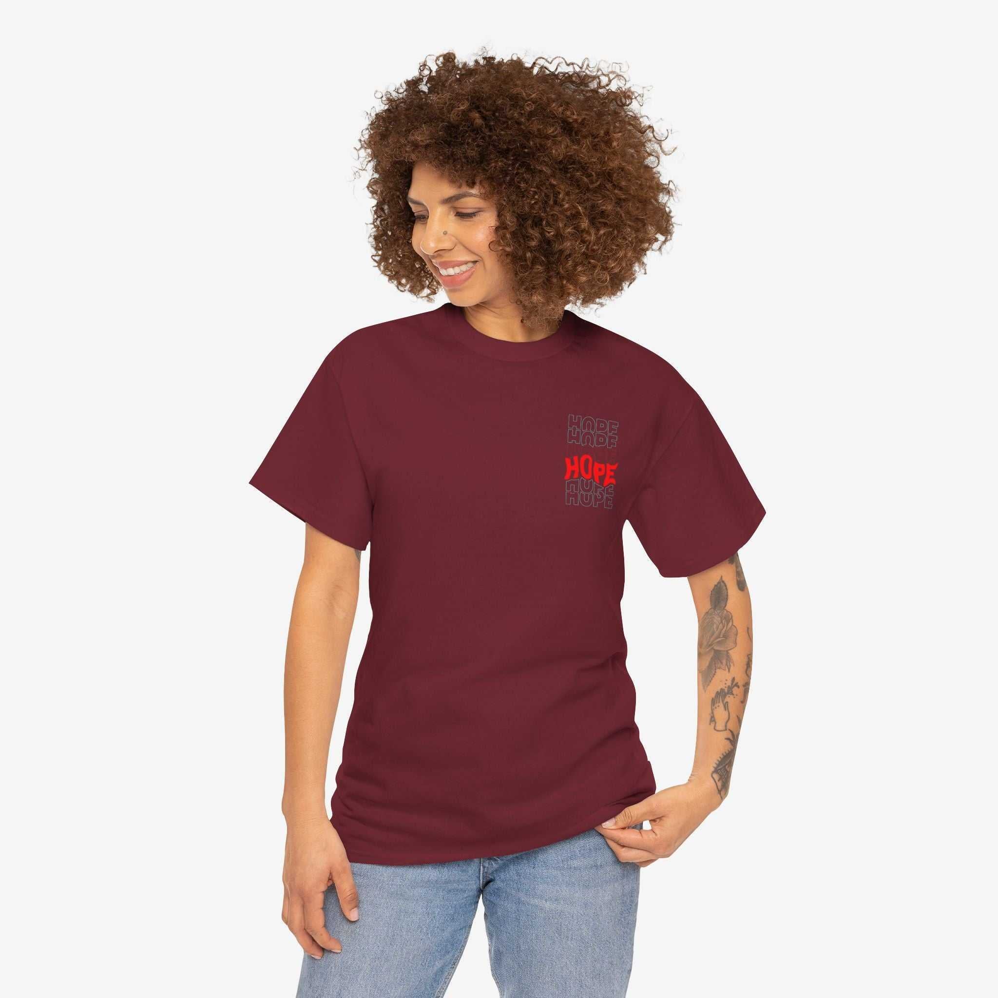 Inspirational Unisex Heavy Cotton Tee - 'Hope' Graphic Shirt