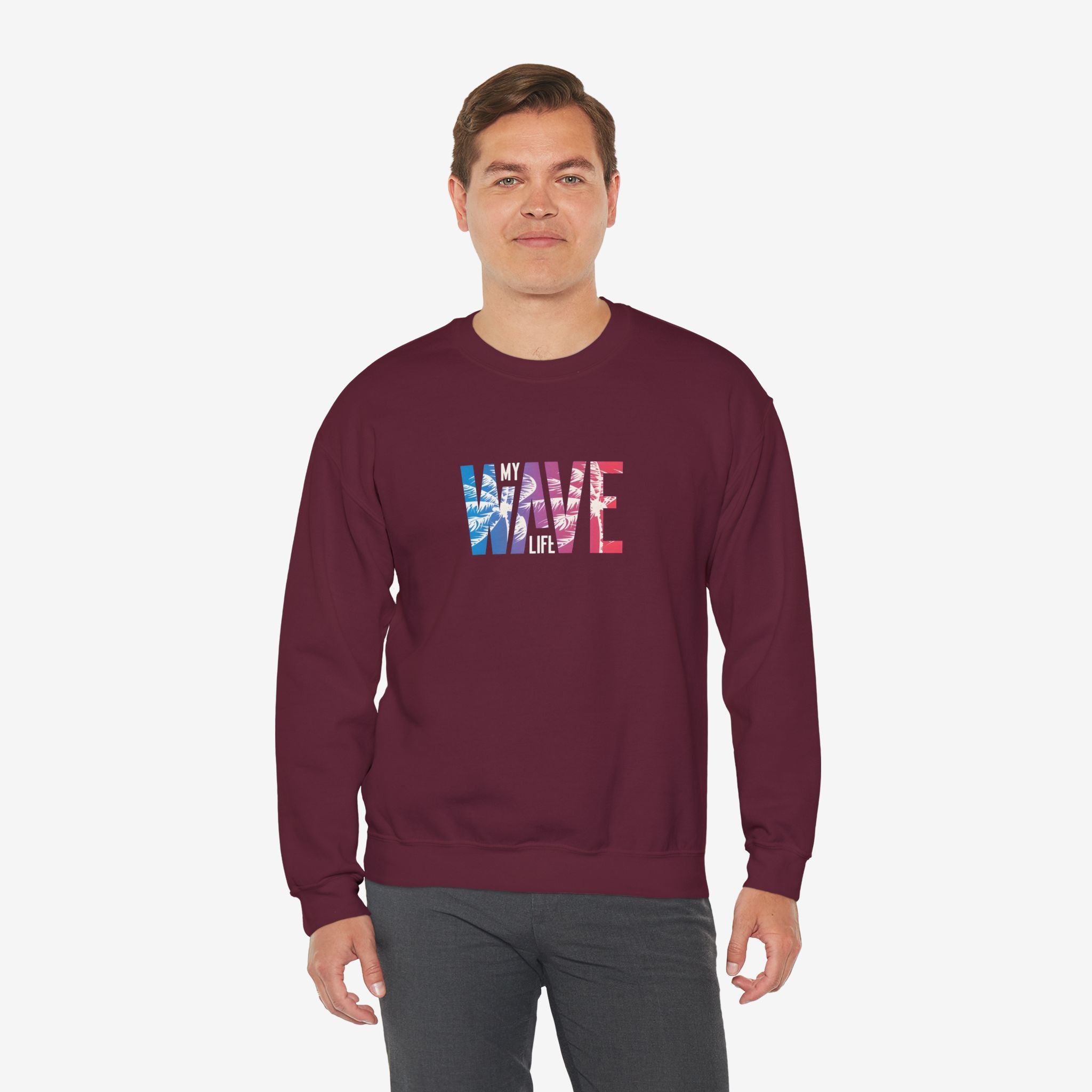 Unisex Heavy Blend™ Wave Sweatshirt - Cozy Ocean Vibe Apparel for Beach Lovers