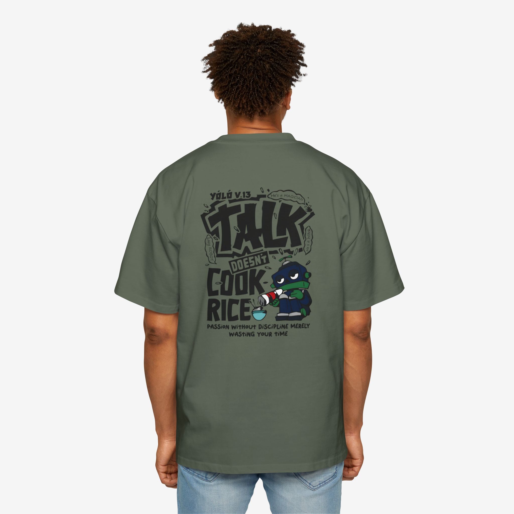 Oversized Graphic Tee - Yolo Talk, Chill Vibes