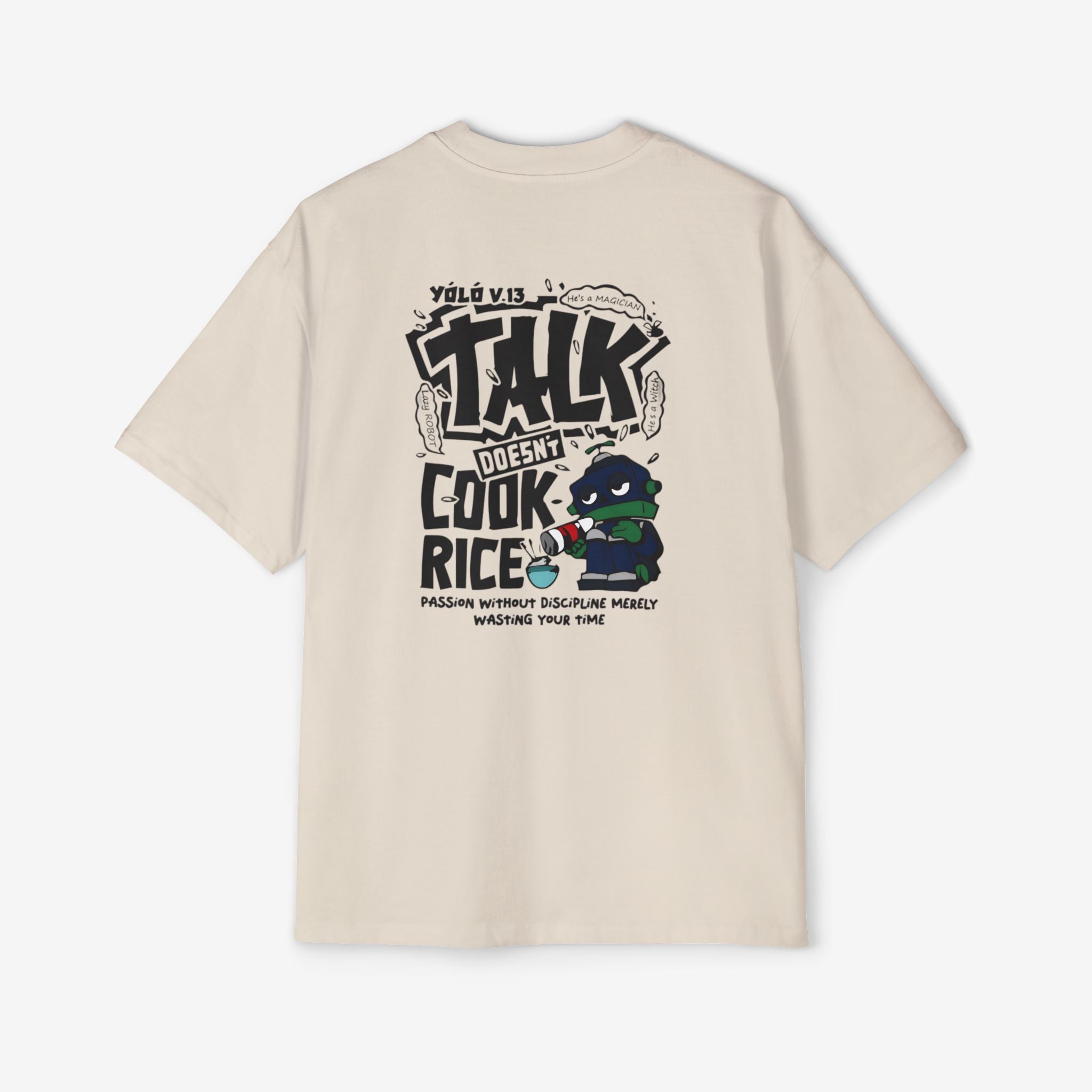 Oversized Graphic Tee - Yolo Talk, Chill Vibes