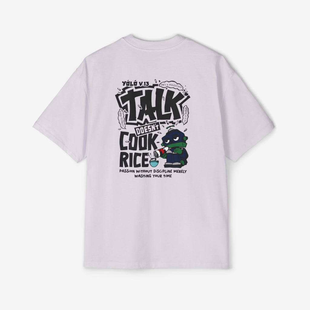 Oversized Graphic Tee - Yolo Talk, Chill Vibes