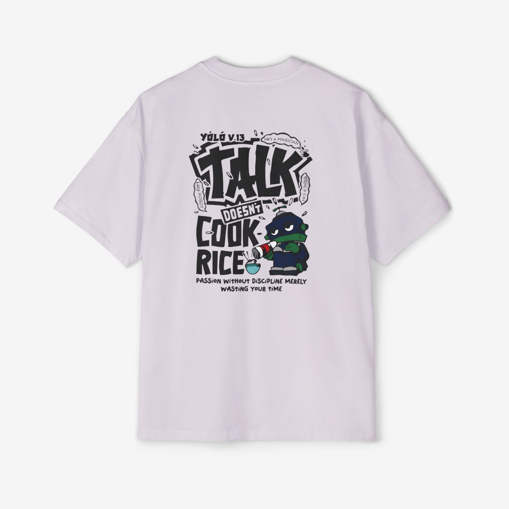 Oversized Graphic Tee - Yolo Talk, Chill Vibes