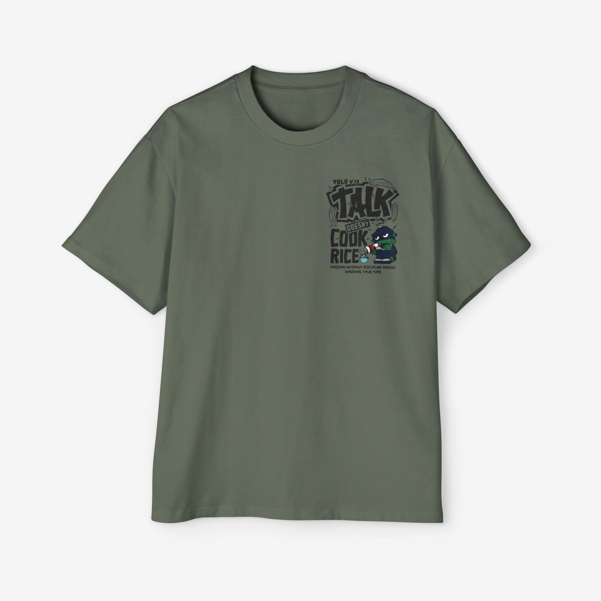Oversized Graphic Tee - Yolo Talk, Chill Vibes