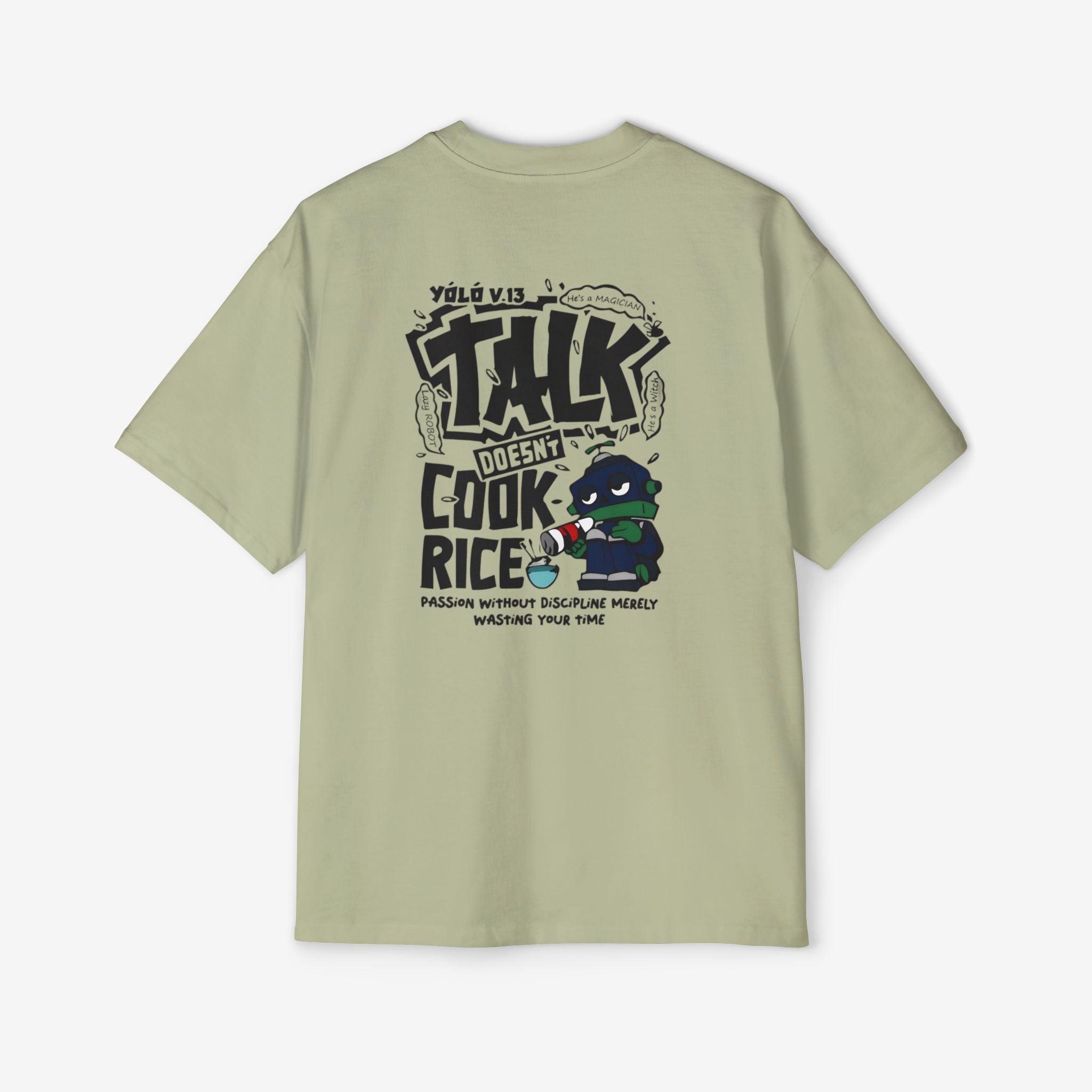 Oversized Graphic Tee - Yolo Talk, Chill Vibes