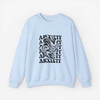 Unisex Anxiety Art Crewneck Sweatshirt - Heavy Blend, Stylish Comfort for Mental Health Awareness