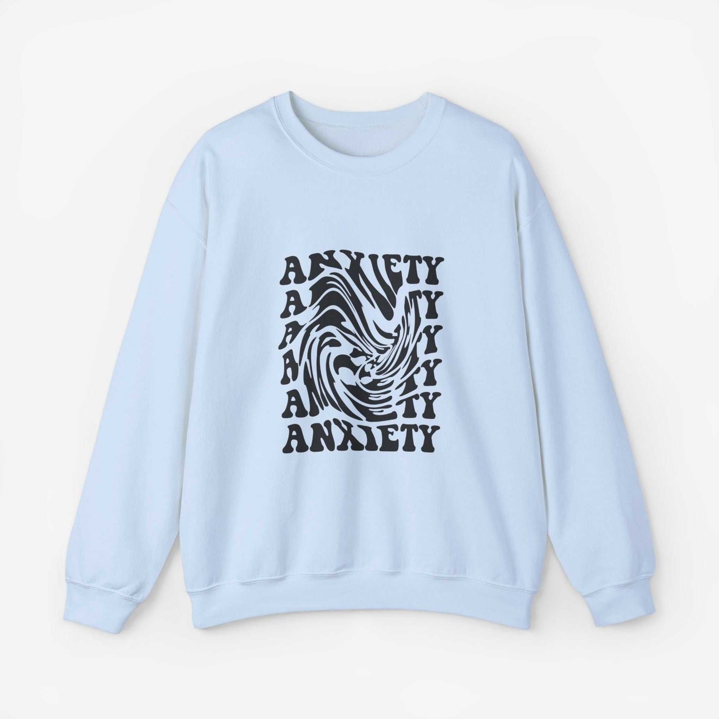 Unisex Anxiety Art Crewneck Sweatshirt - Heavy Blend, Stylish Comfort for Mental Health Awareness