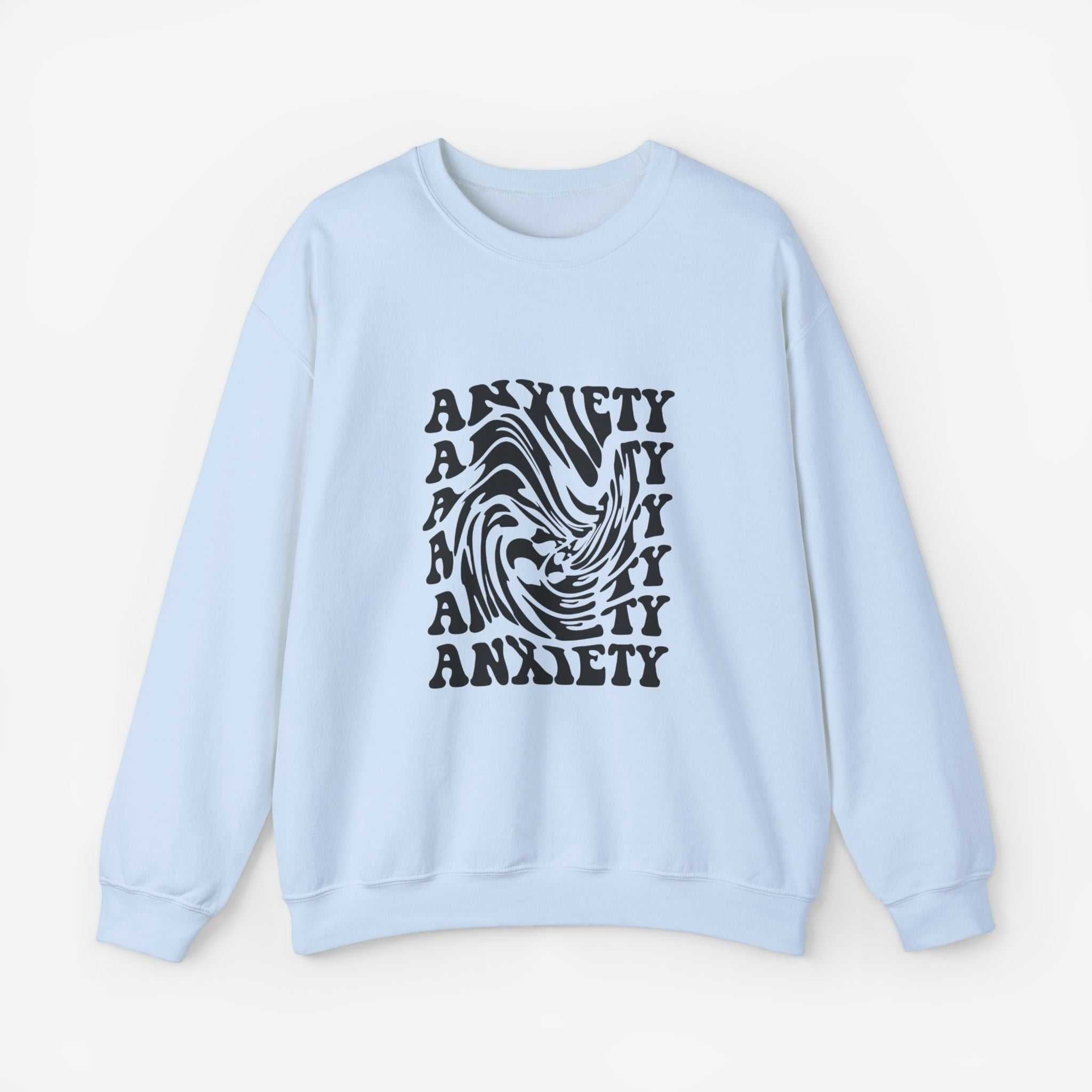 Unisex Anxiety Art Crewneck Sweatshirt - Heavy Blend, Stylish Comfort for Mental Health Awareness
