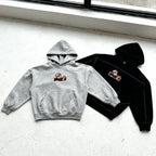 Contrast-Stitched Boxy Fleece Hoodie