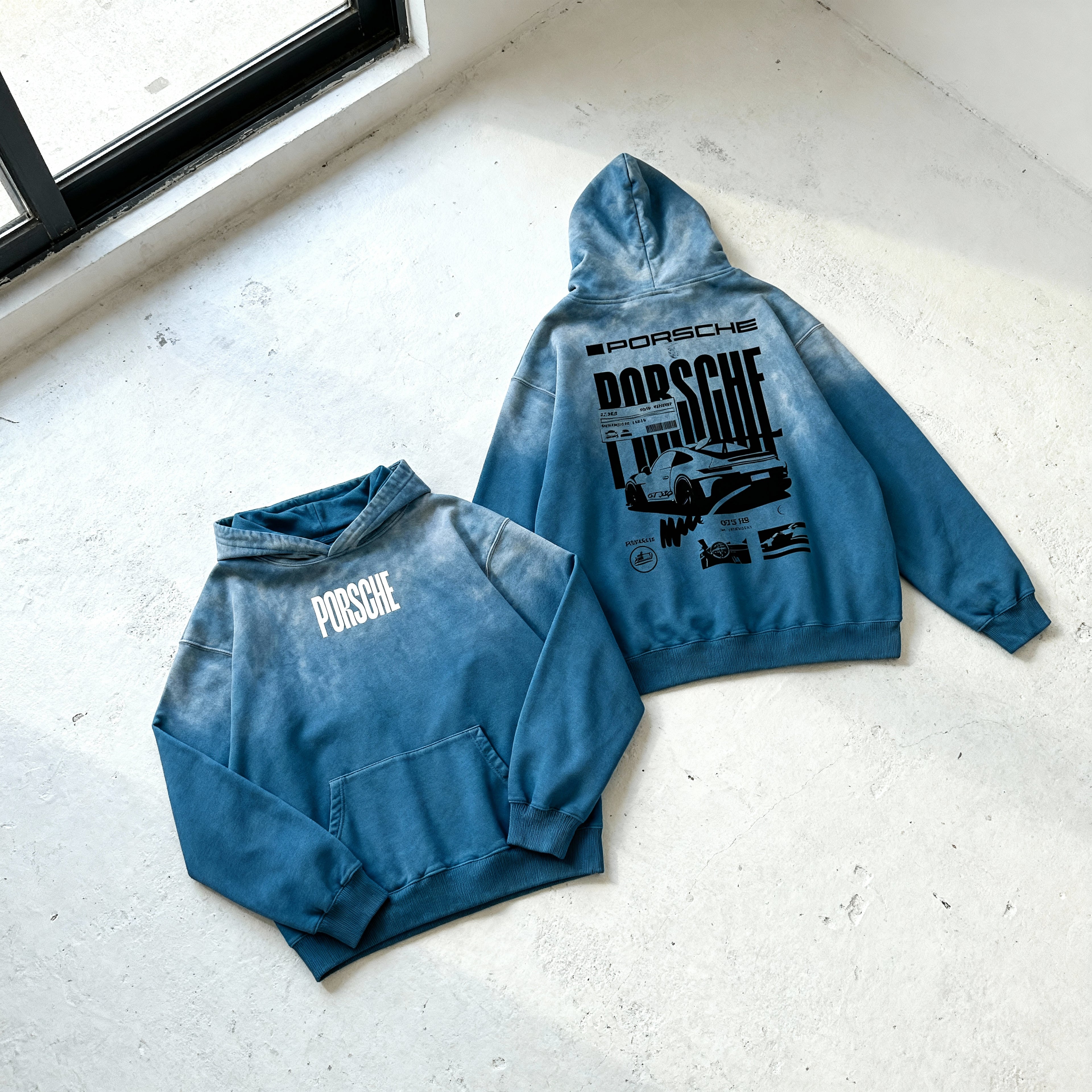 PORSCHE Graphic Sunfade Oversized Hoodie