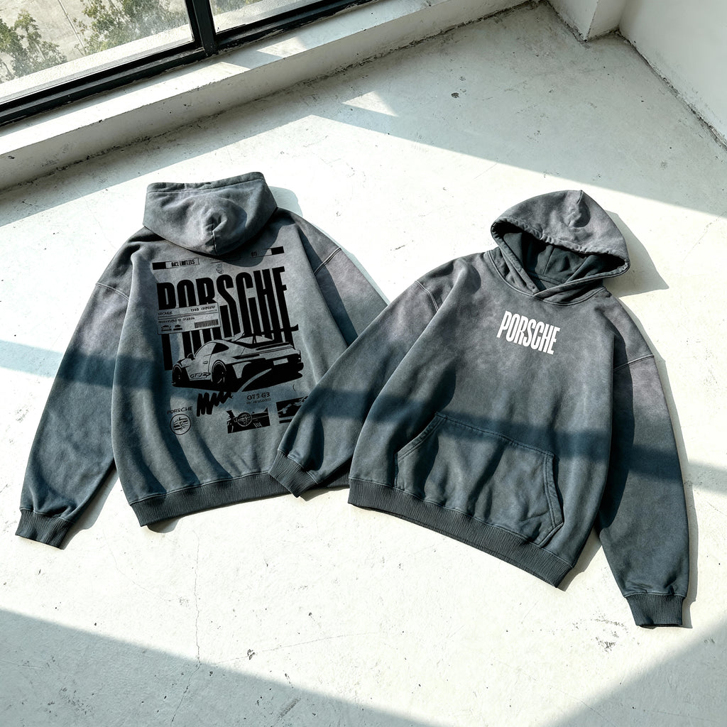 PORSCHE Graphic Sunfade Oversized Hoodie