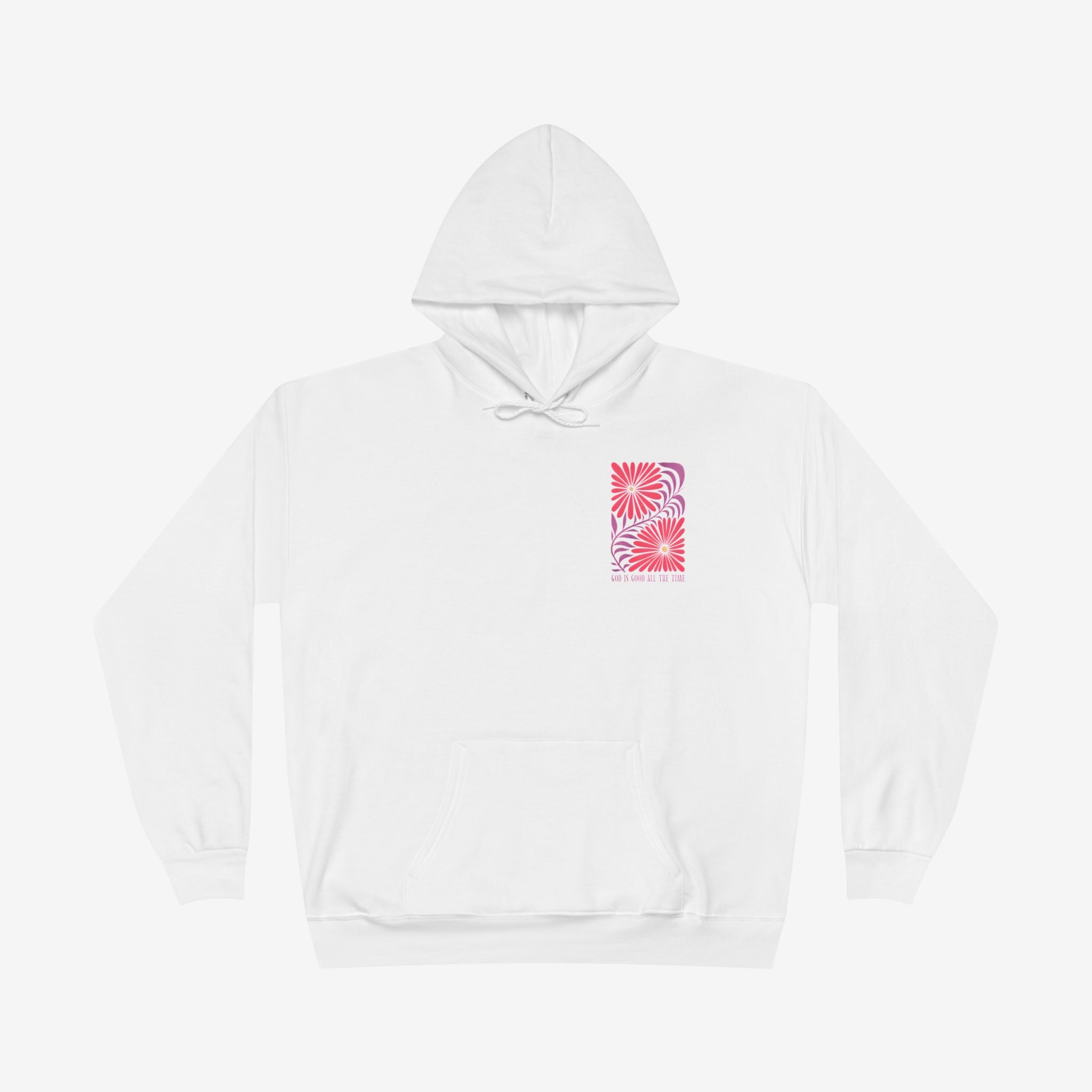 Eco-Friendly Floral God is Good Hoodie - Unisex Pullover Sweatshirt
