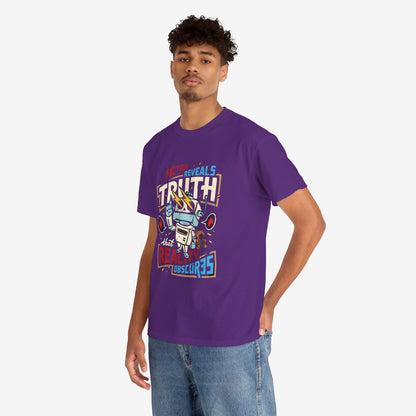 Unisex Heavy Cotton Tee - Fiction Reveals Truth Graphic Shirt