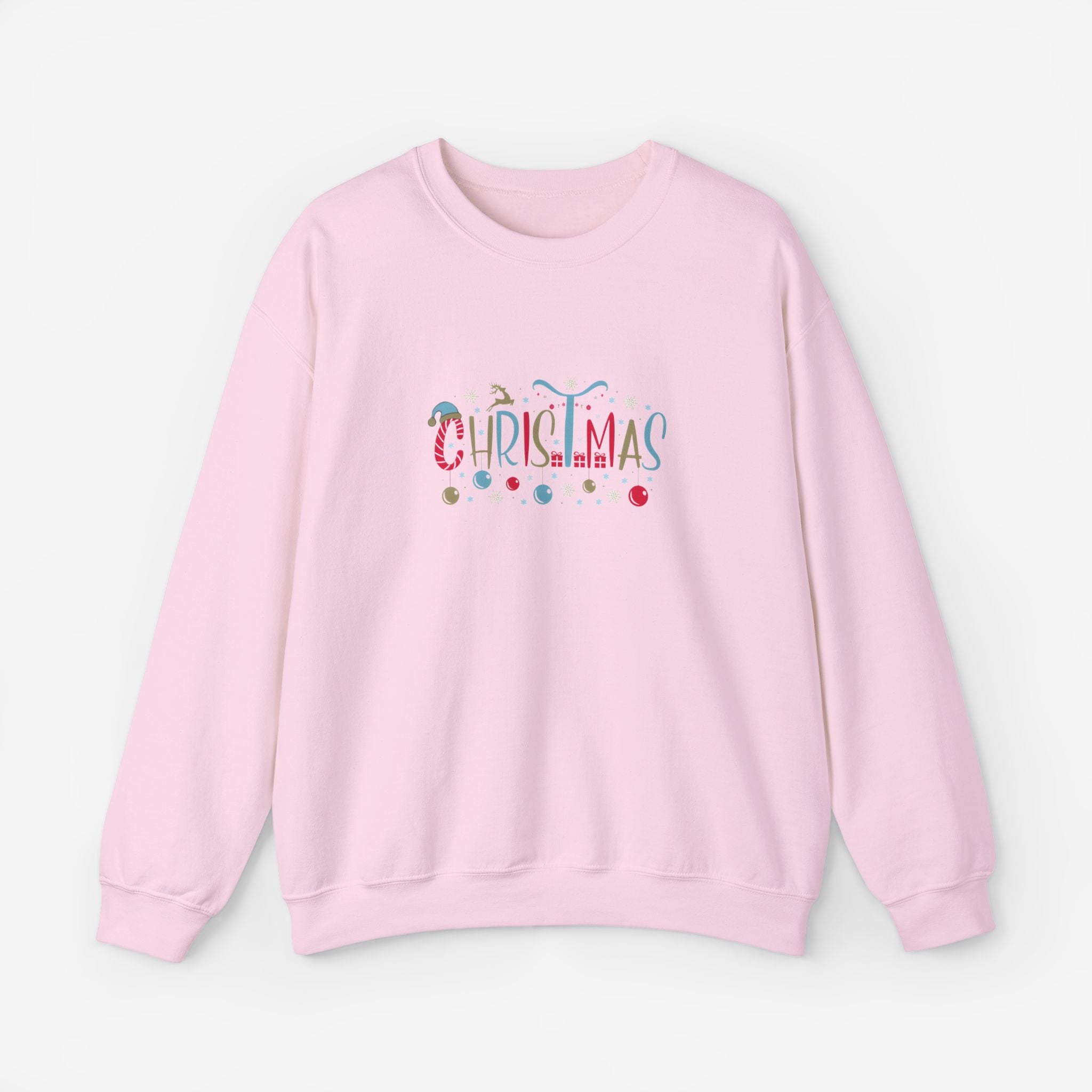 Christmas Crewneck Sweatshirt Light Pink S 