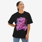Cute Oversized Tee with Graphic Bear Design, Fun Casual Wear, Gift for Teens, Weekend Style, Streetwear Fashion, Unique Graphic Tee