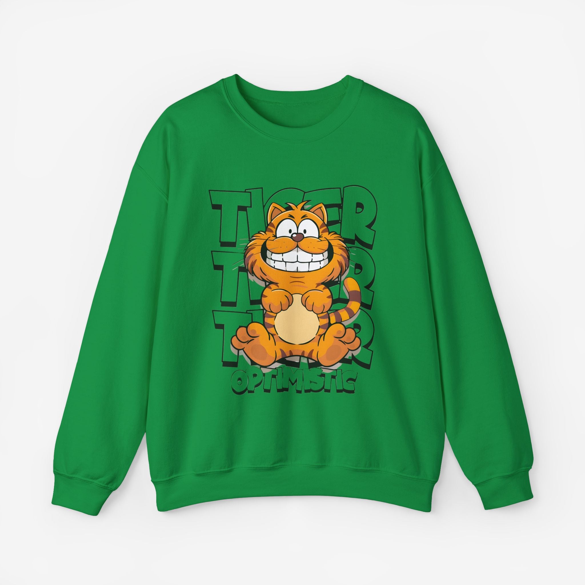 Tiger Cartoon Sweatshirt Irish Green S 