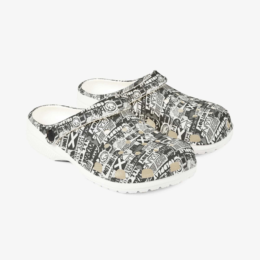 Trendy Clogs with Graffiti Design