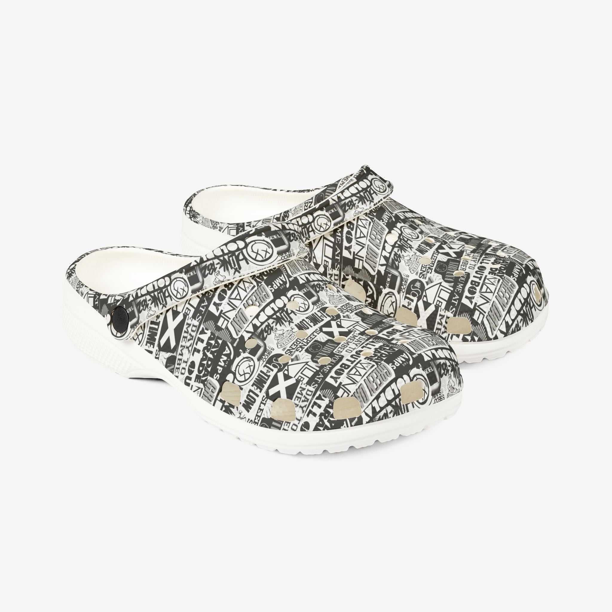 Trendy Clogs with Graffiti Design