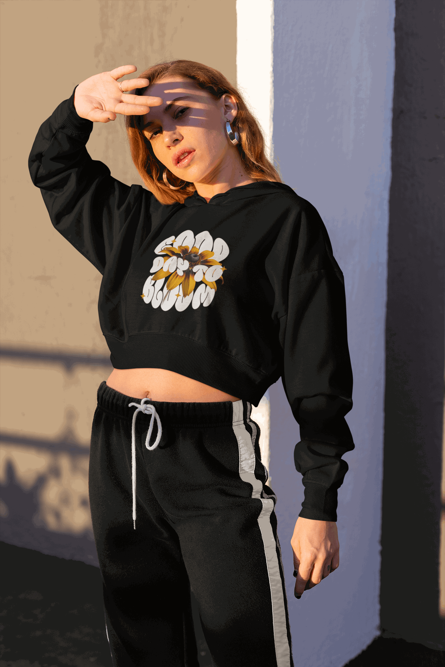 Good Day To Go Bloom Crop Hoodie
