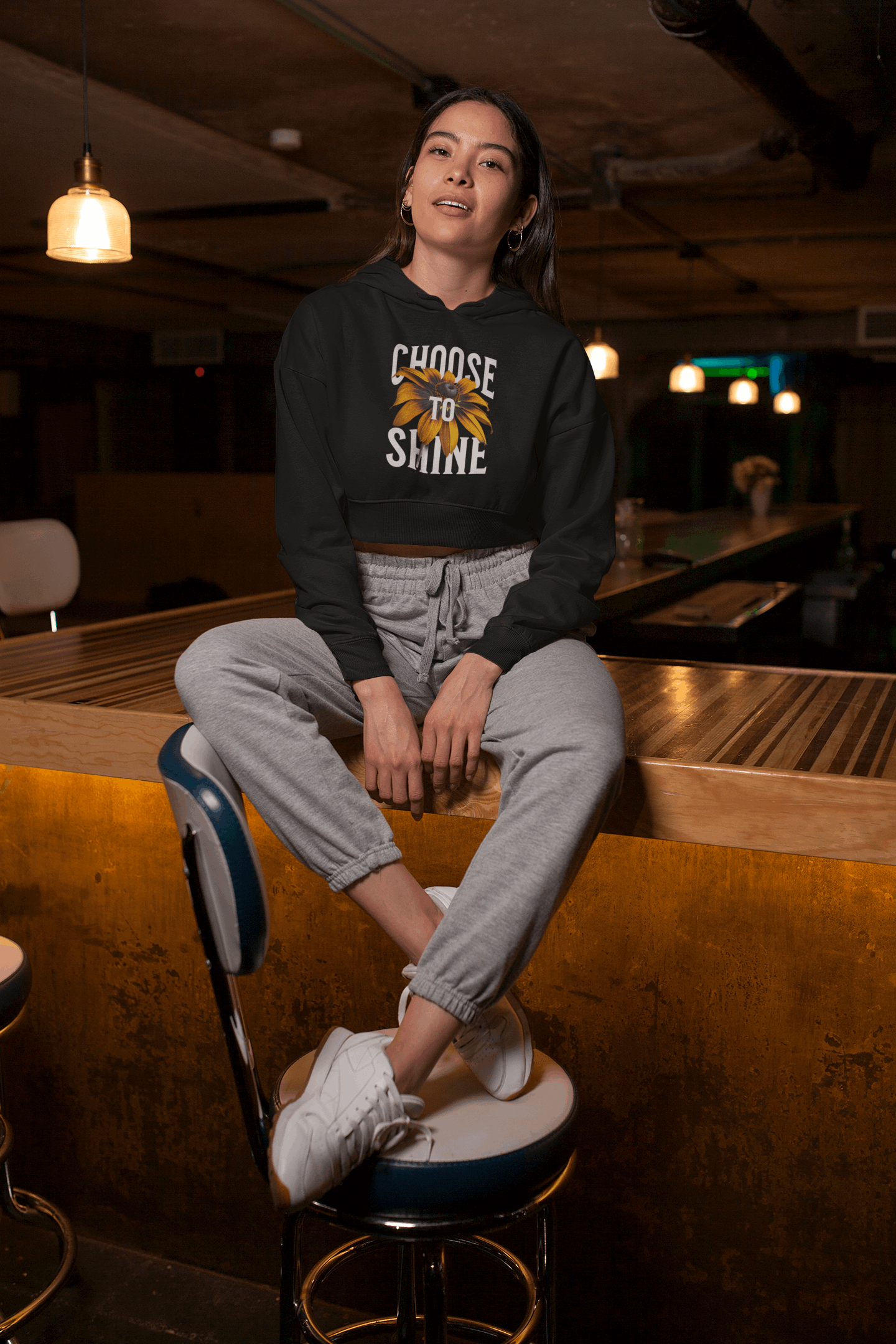 Choose to Shine Crop Hoodie