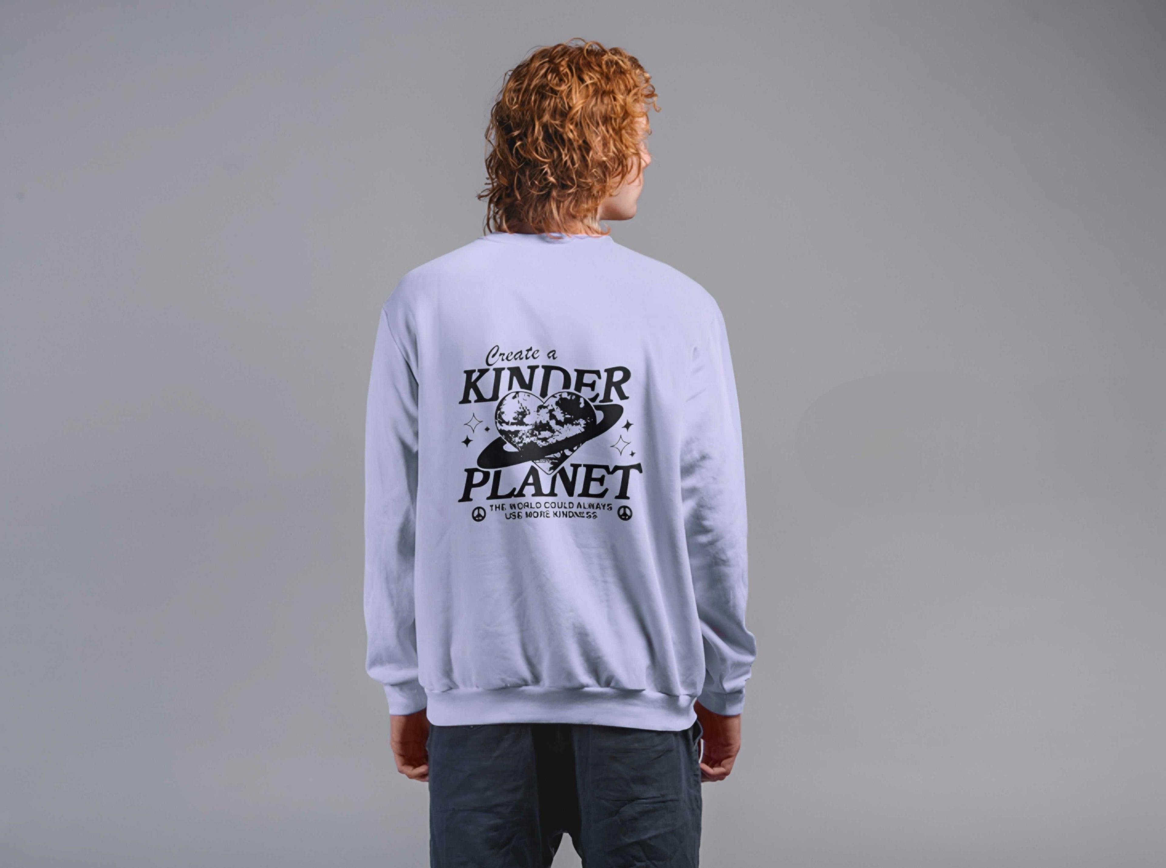 Create a Kinder Planet Sweatshirt - Unisex Crewneck for Comfort and Kindness