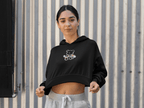 Cute Bear Graphic Black Crop Hoodie for Cozy Casual Style