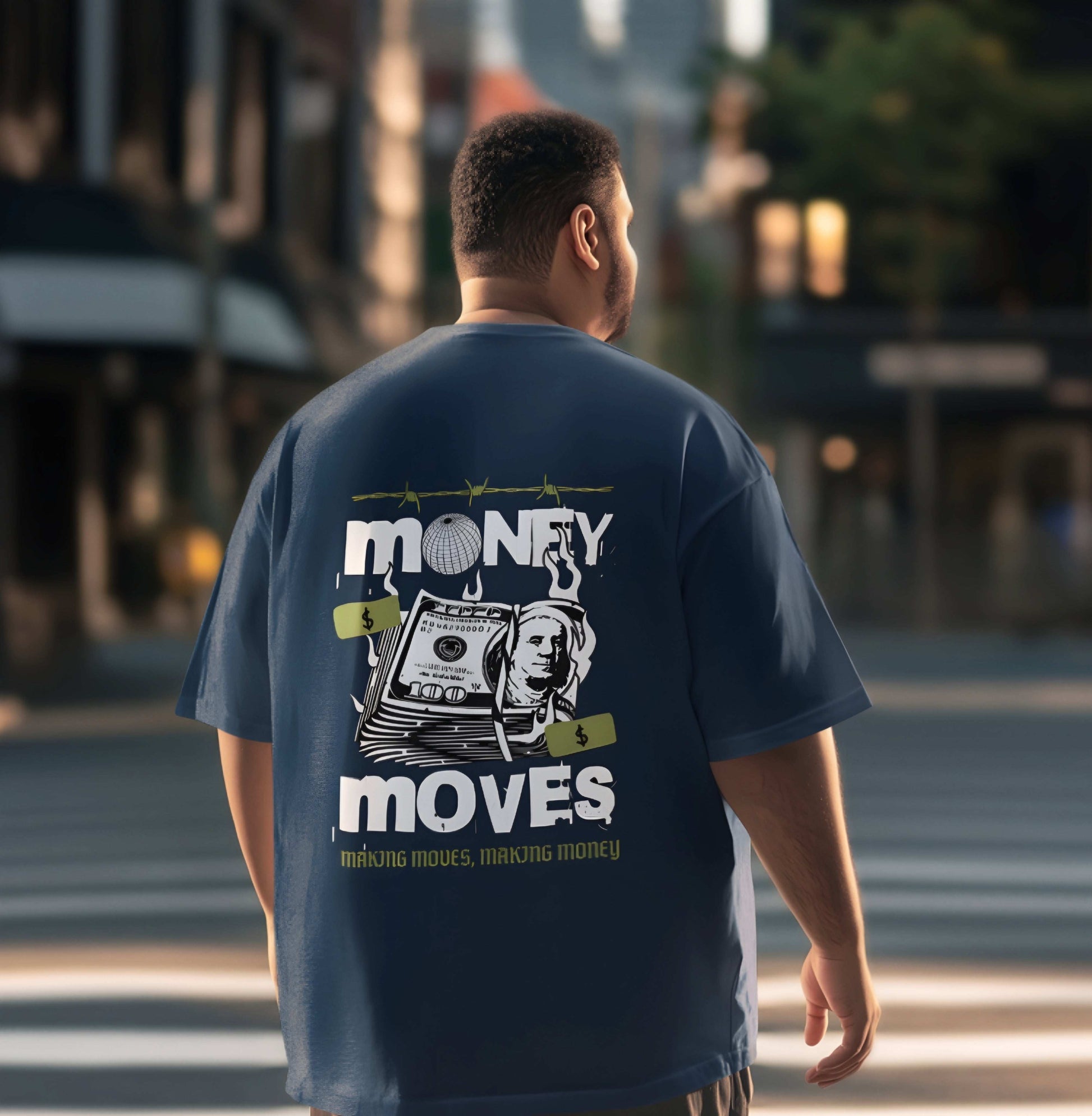 Unisex Oversized Boxy Tee - Money Moves Graphic Tee