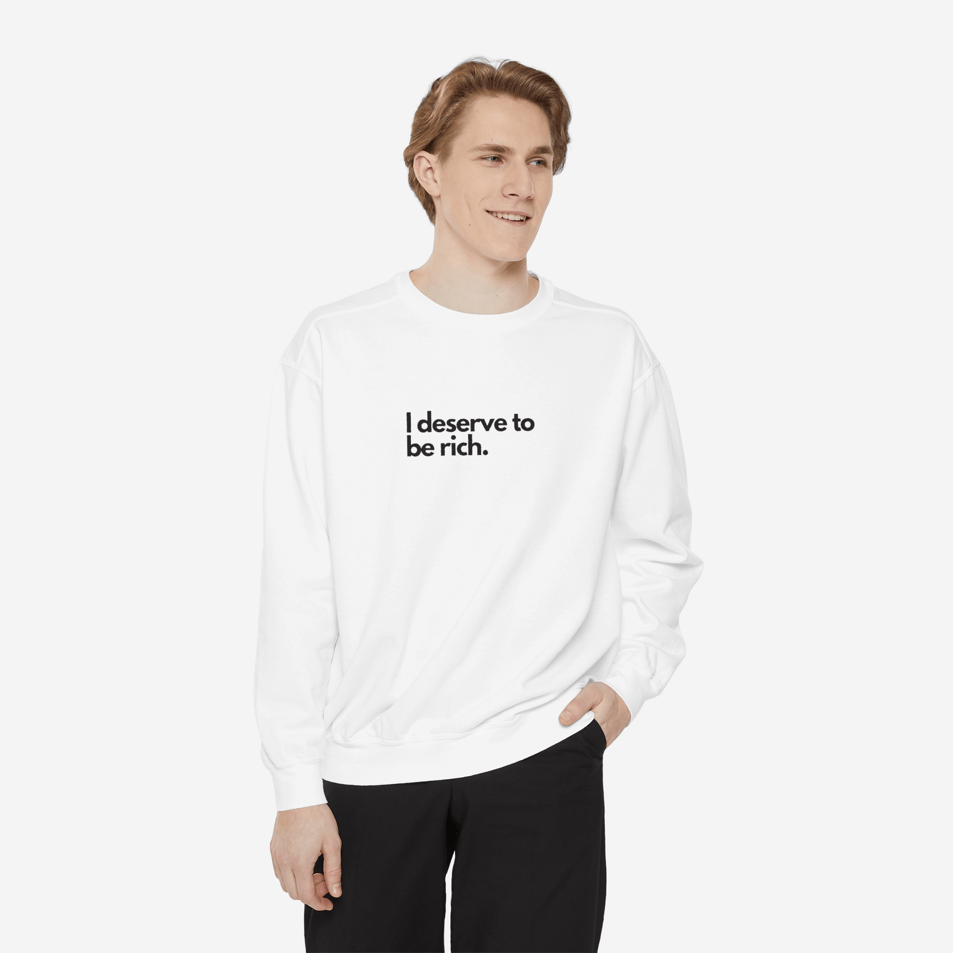 I Deserve to Be Rich Crewneck Sweatshirt - Unisex Heavy Blend™